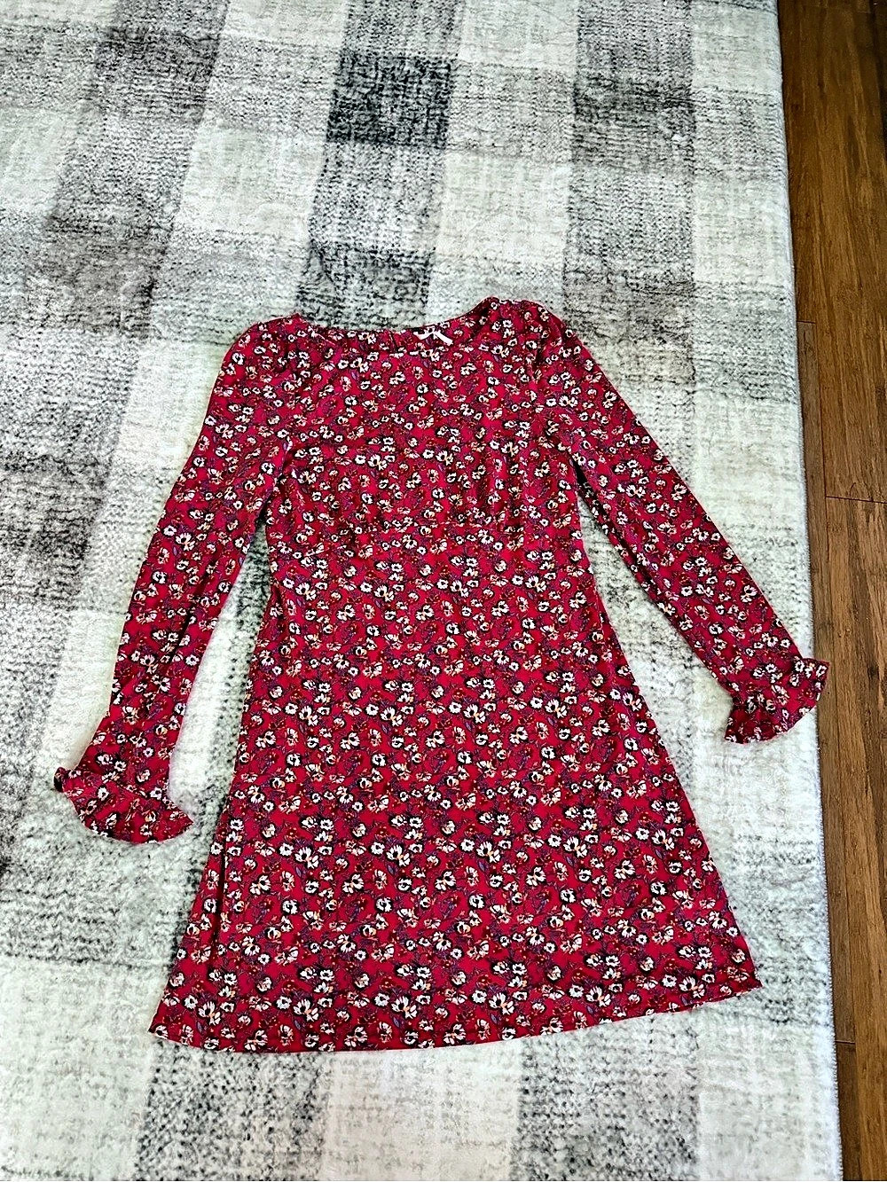 Free People Say Hello Mini Dress Floral Red & White